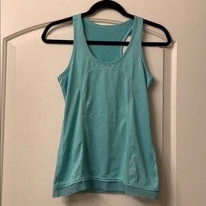 Lululemon racerback yoga top with mesh trim detail